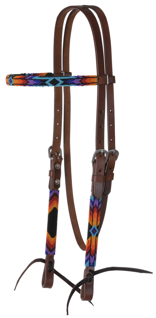 Circle Y Colorful Infinity Wrap Beaded Browband Headstall -   