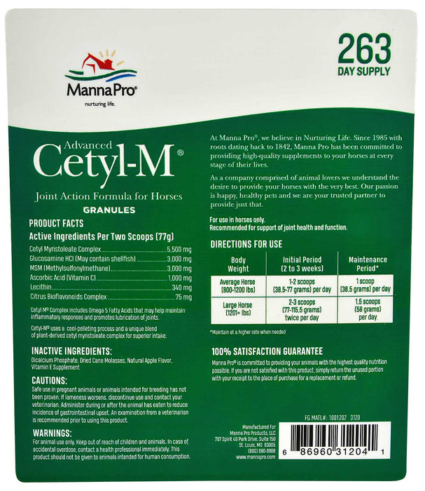 Advanced Cetyl M for Horses - 22.4 lb Advanced Cetyl M for Horse  