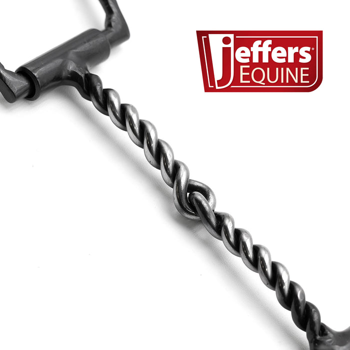 Jeffers Black Steel Offset Dee Horse Bit, Snaffle Mouth