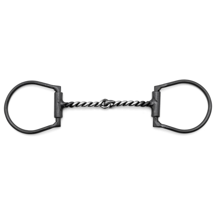 Jeffers Black Steel Offset Dee Horse Bit, Snaffle Mouth