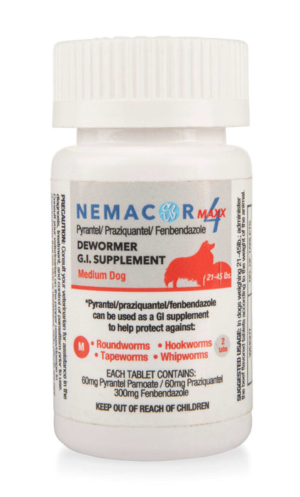 Nemacor Maxx 4 for Dogs - Dog 21-45 lb  