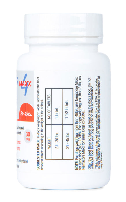 Nemacor Maxx 4 Dogs, Beef, 30 ct - Dog 21-45 lb  