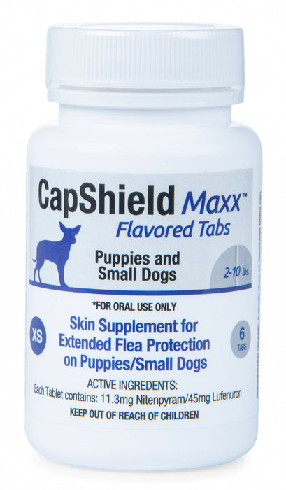 CapShield Maxx Flavored Tabs for Dogs - X-Small Dogs, 2-10 lbs, 6 ct Single Pack 