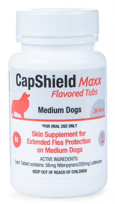 CapShield Maxx Flavored Tabs for Dogs - Med Dogs, 26-45 lbs, 6 ct Single Pack 