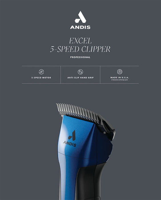 ProClip Excel 5-Speed Clipper w/ Super Blocking Blade, Indigo Blue -   