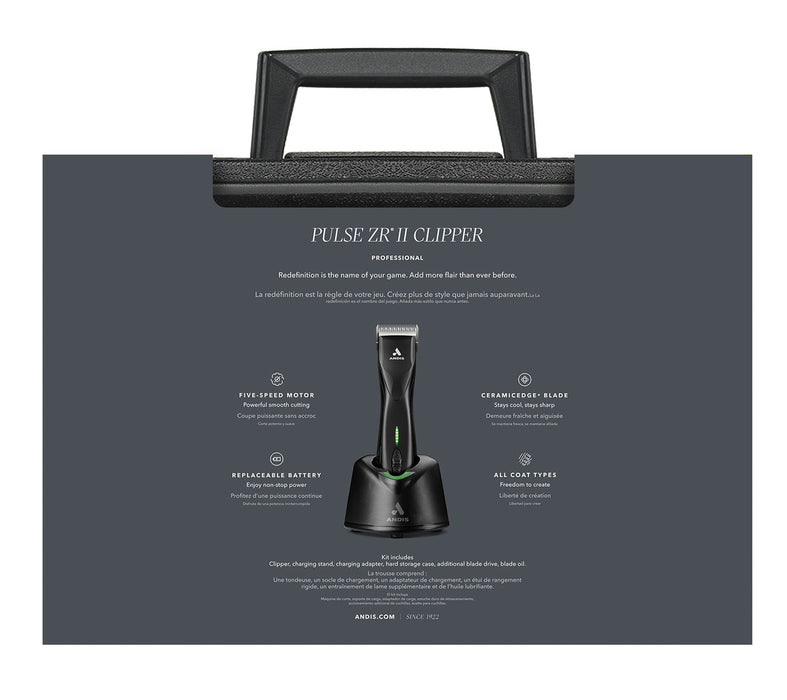 Pulse ZR II Black 5 Speed Detachable Blade Clipper - Black  