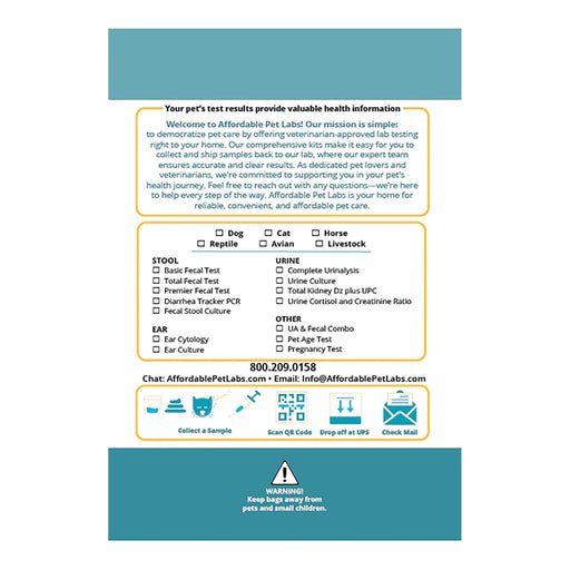 Affordable Pet Labs Total Kidney Disease plus UPC Diagnostic Test For Cats Easy Home Kit  