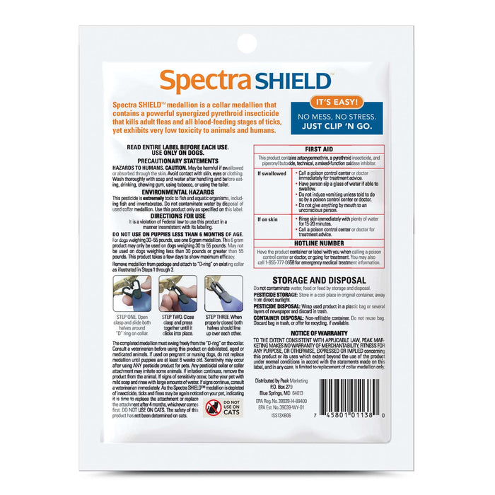 Spectra Shield Collar Medallion for Dogs - Spectra Shield for Medium Dog 30-55 lb  