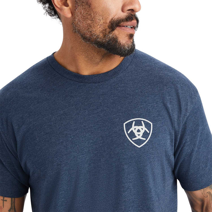 Ariat Lucky Horseshoe T-Shirt, Unisex, Navy Heather - XXLarge  