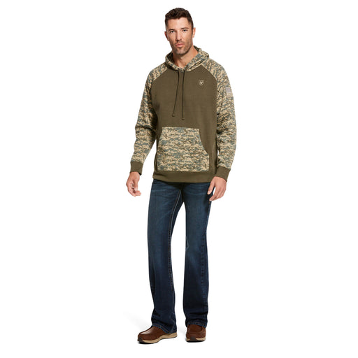 Ariat Men's Patriot Hoodie, Sage Camo - XXLarge  