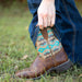 Ariat Womens Anthem Shortie Savannah Boot, Taupe and Turquoise Aztec - 11 B (Extra Narrow)  