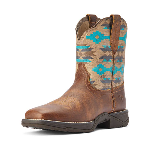 Ariat Womens Anthem Shortie Savannah Boot, Taupe and Turquoise Aztec - 11 B (Extra Narrow)  