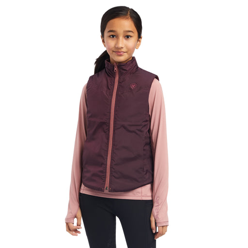 Ariat Girls Bella Reversible Vest, Wild Ponies, Mulberry - XXLarge  