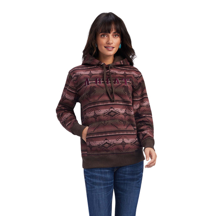 Ariat Womens R.E.A.L. Old West Serape Sweatshirt Hoodie, Mulberry - XXLarge  