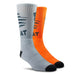 Ariat Patriot Graphic Crew Socks, 2-Pair Pack, Gray/Orange - XLarge  