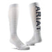 Ariat Over-the-Calf Western Boot Socks, 1 Pair, Gray - XLarge  