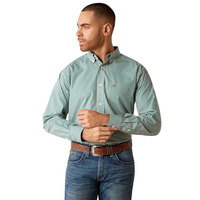 Ariat Wrinkle Free Gus Longsleeve Shirt Color Teal