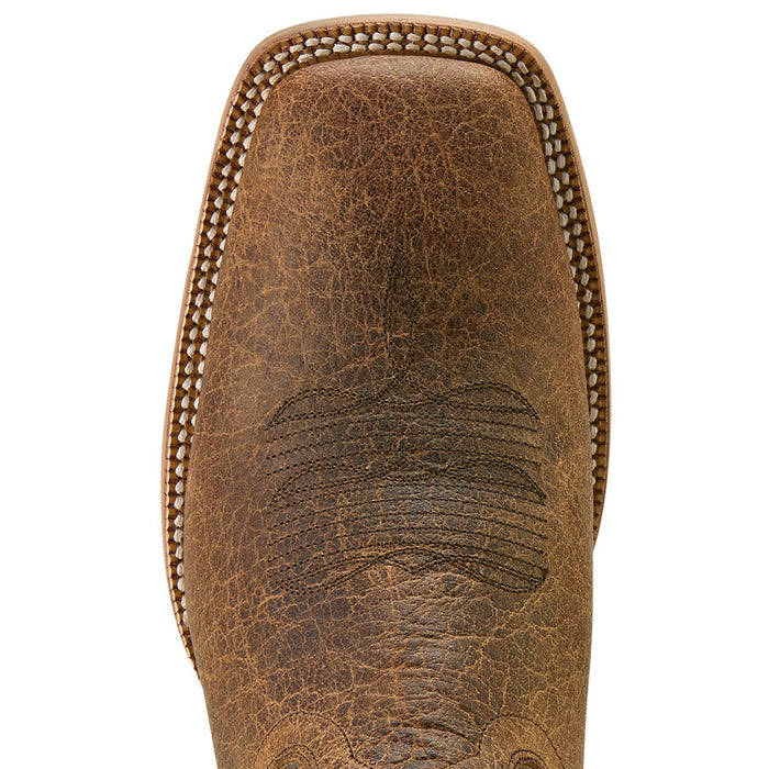 Ariat Mens Rock Ridge Wide Square Toe Western Boot Color Saddle Brown Bison