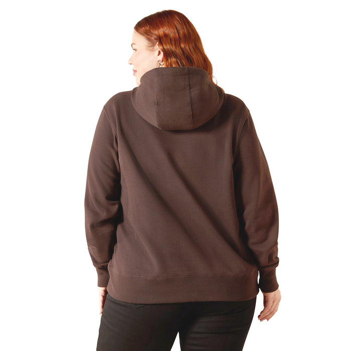 Ariat Womens Stitched Horseshoe Full Zip Hoodie Color Brown