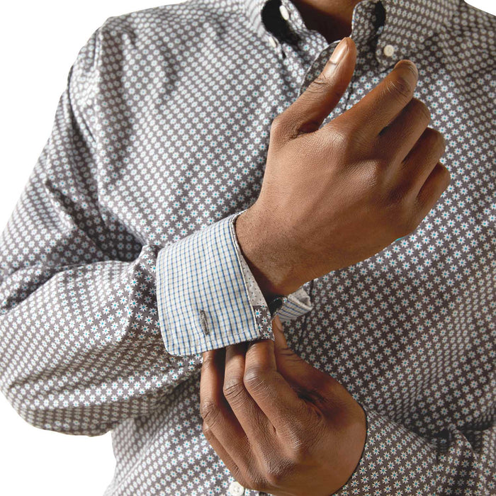 Ariat Mens Wrinkle Free Solid Classic Fit Shirt Color Grey