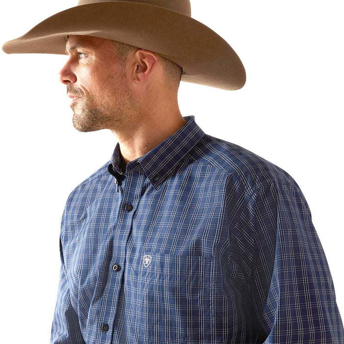 Ariat Mens Pro Sawyer Long Sleeve Shirt Color Dark Blue