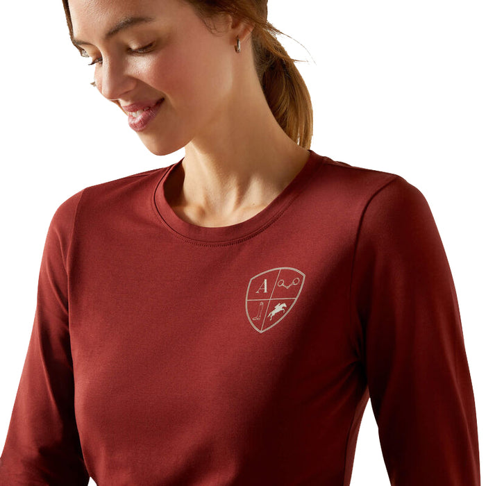 Ariat Womens Ritzy Logo Long Sleeve Tee Color Brown