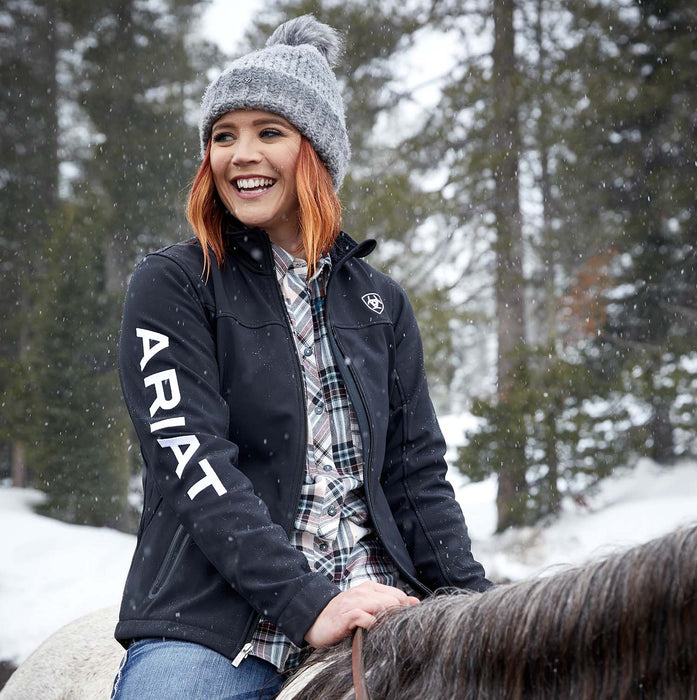 Black/White Ariat Team Softshell Jacket - 1X  