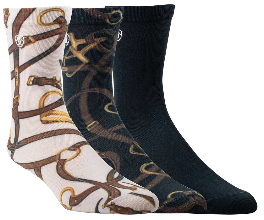 Ariat 3-pk Sea Salt Bridle Crew Socks -   