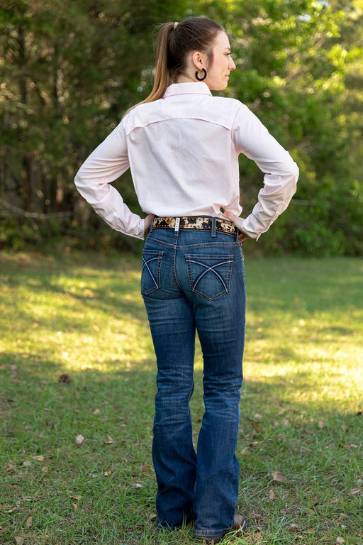 Women's VentTek Stretch Shirt, Strawberry Stripe - Small  