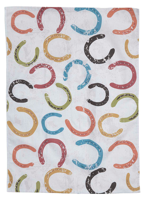 Colorful Horseshoes Kitchen Towel, 100% Cotton -   