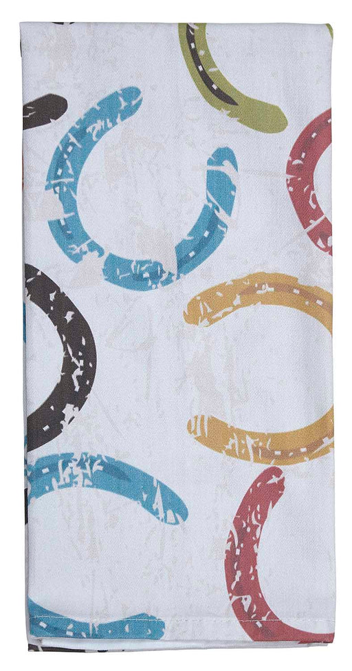 Colorful Horseshoes Kitchen Towel, 100% Cotton -   