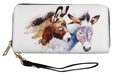 Pair of Donkeys Clutch Wallet - White  