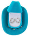 Multi Colored Horseshoe Earrings with Blue Cowboy Hat Box - Silver  