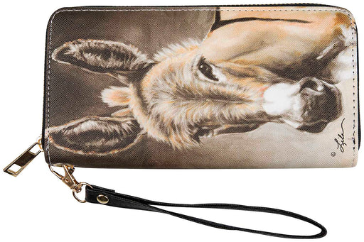 Lila Donkey Head Wallet with Wristlet -   