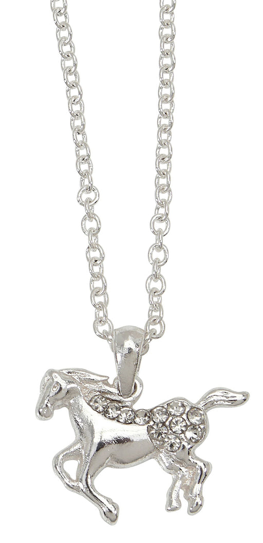 Galloping Horse Necklace with Cowboy Hat Gift Box - Silver  