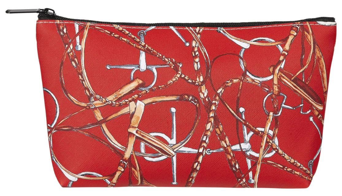 Lila Snaffle Bridle Cosmetic Pouch - Red Medium 