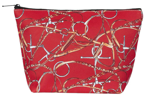 Lila Snaffle Bridle Cosmetic Pouch - Red Large 