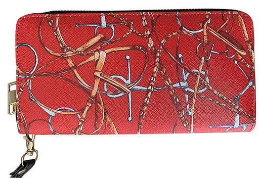 Lila Snaffle Bridle Clutch Wallet - Red  