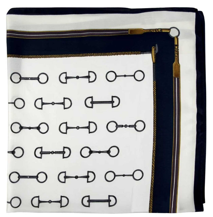 Satin Snaffle Bit Scarf - Navy  