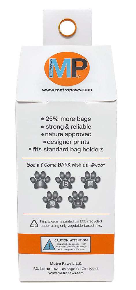 Poopy Packs 8 Rolls Dog Poop Bags - Orange  