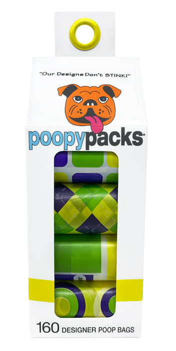 Poopy Packs 8 Rolls Dog Poop Bags - Yellow  