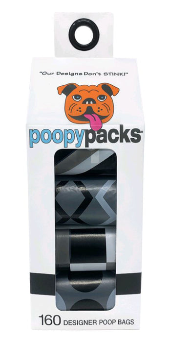 Poopy Packs 8 Rolls Dog Poop Bags - Black  