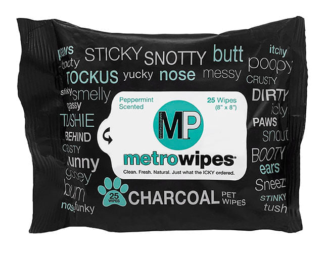 Metro Wipes Charcoal Peppermint Pet Wipes - Metro Wipes Charcoal Peppermint, 25 ct  