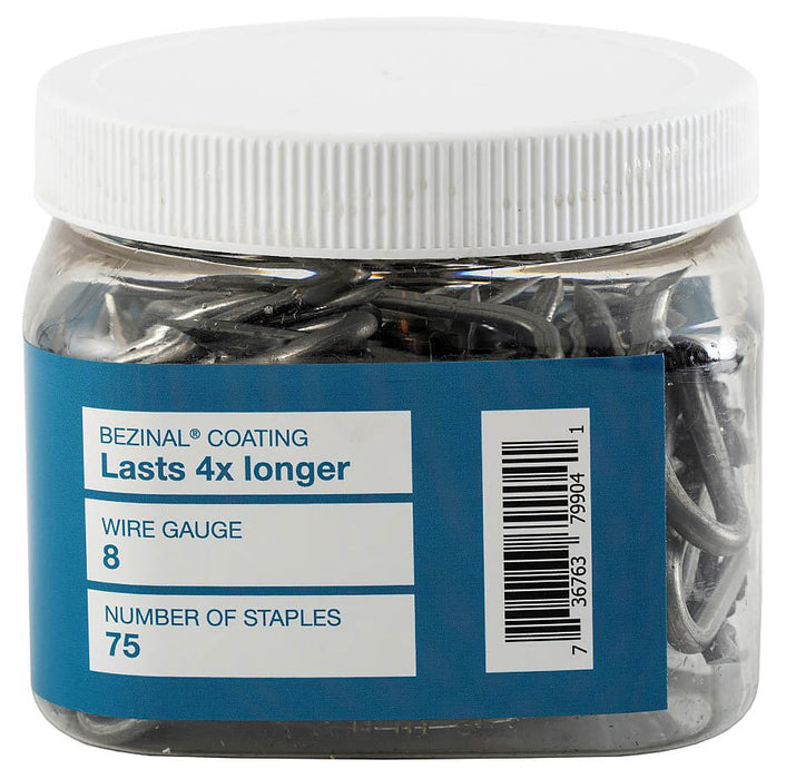 Bekaert 1.75" 8 ga Double Barbed Staples, 75 ct/jar -   