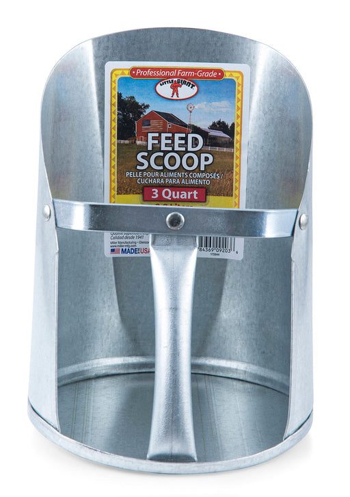 Galvanized Feed Scoops - 3 qt Grain & Feed Scoop  