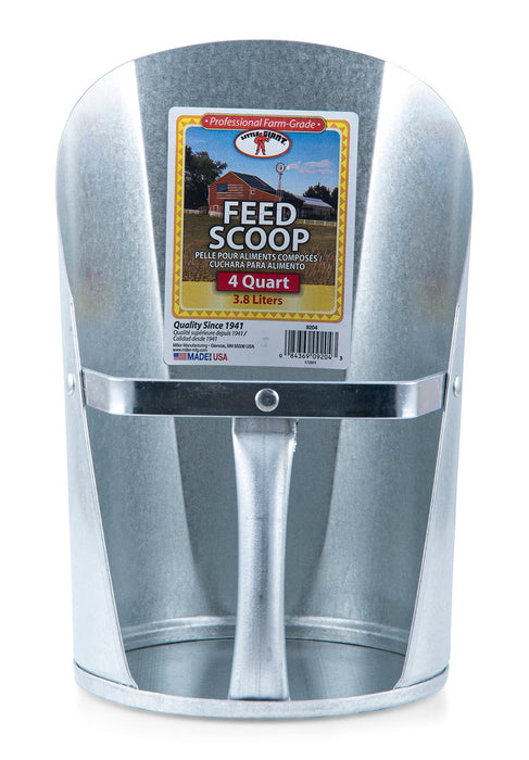 Galvanized Feed Scoops - 4 qt Grain & Feed Scoop  