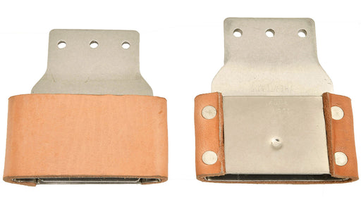 Leather Covered Blevins Buckles, pair - 3" Horizontal Leather-Covered Blevins Buckles (pair)  