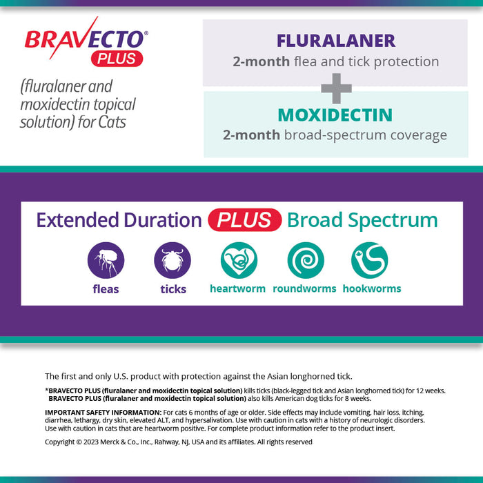 Rx BRAVECTO Plus Topical Cat - Rx Bravecto Plus Topical Cat, 13.8-27.5 lb x 1 Tube  