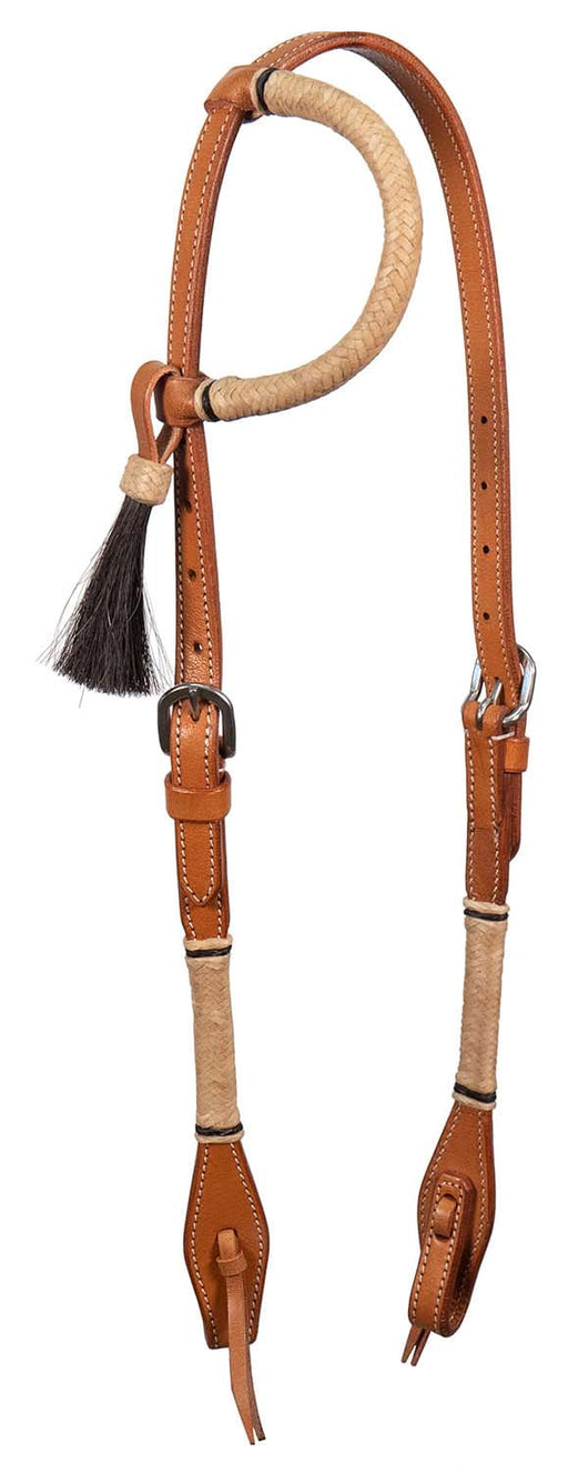 Natural Rawhide One Ear Headstall - Light Oil  