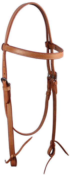 Buffalo Leather of the Rockies Plain Leather Browband Headstall - Light Oil  